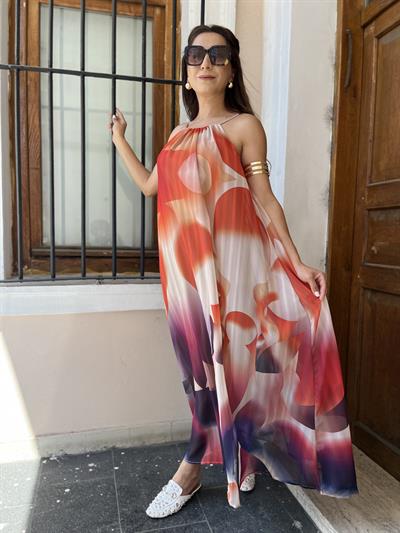 İp askılı PREMİUM şifon elbise-259