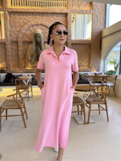 Polo yaka modal oysh elbise -256