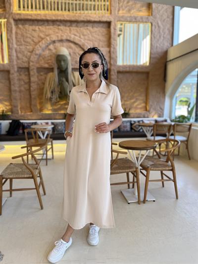 Polo yaka modal oysh elbise-256
