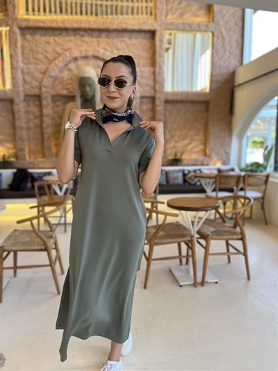 Polo yaka modal oysh elbise-256