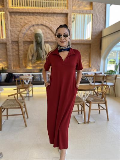 Polo yaka modal oysh elbise-256