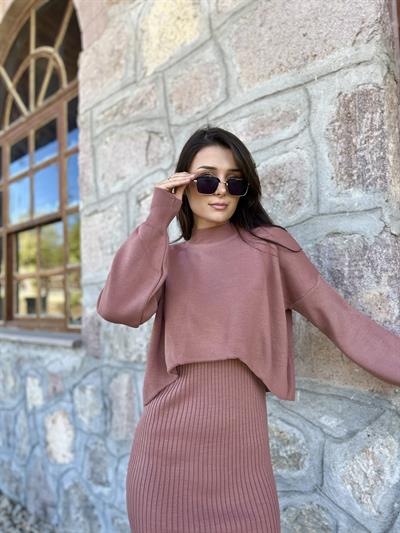 Uzun Bolerolu triko elbise-159