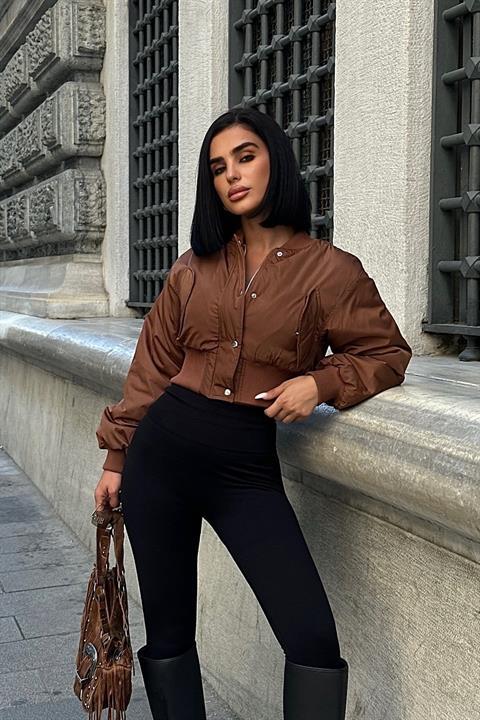 Miecka Crop Bomber Ceket 7022-8