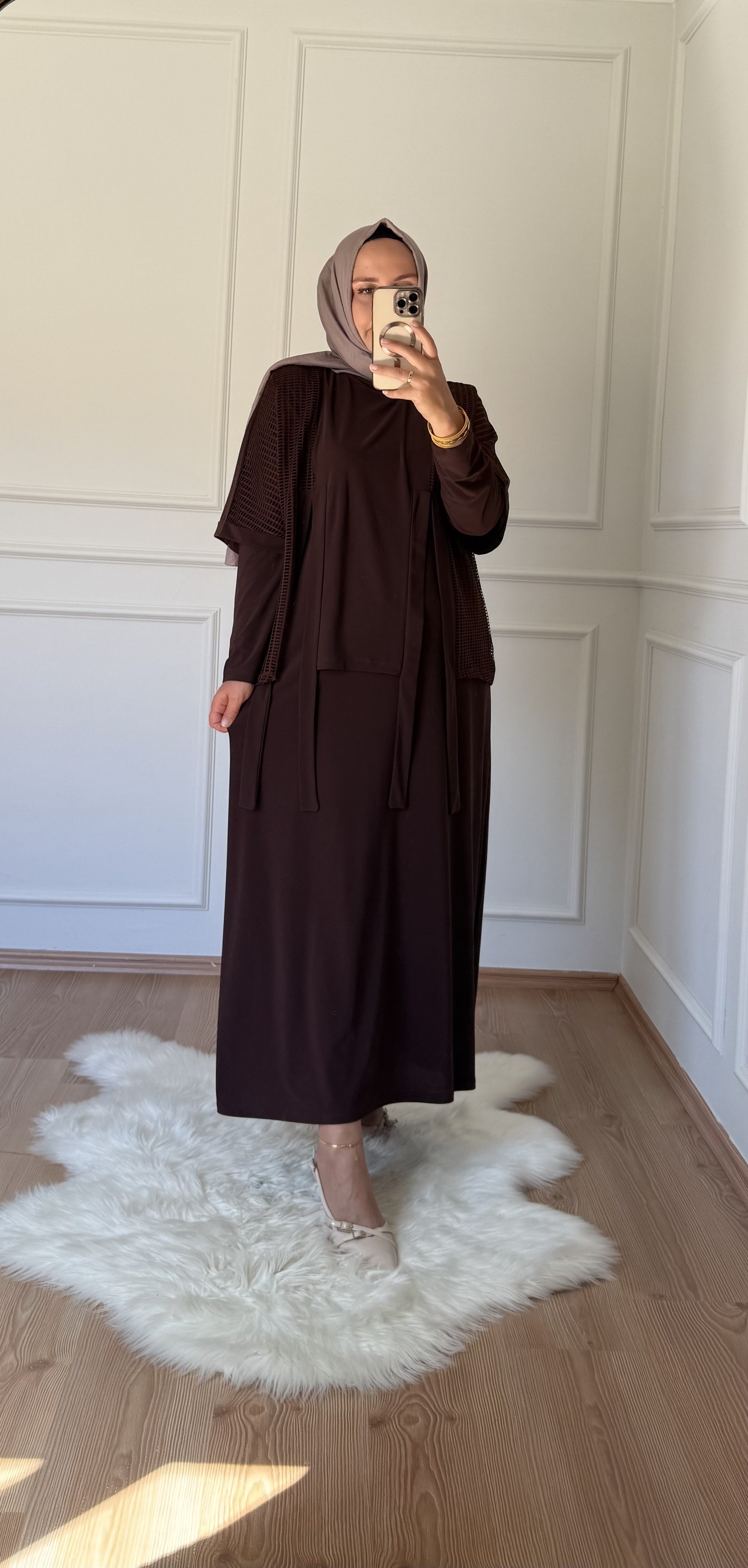 FİLE BLUZ DETAYLI ELBİSE TARÇIN