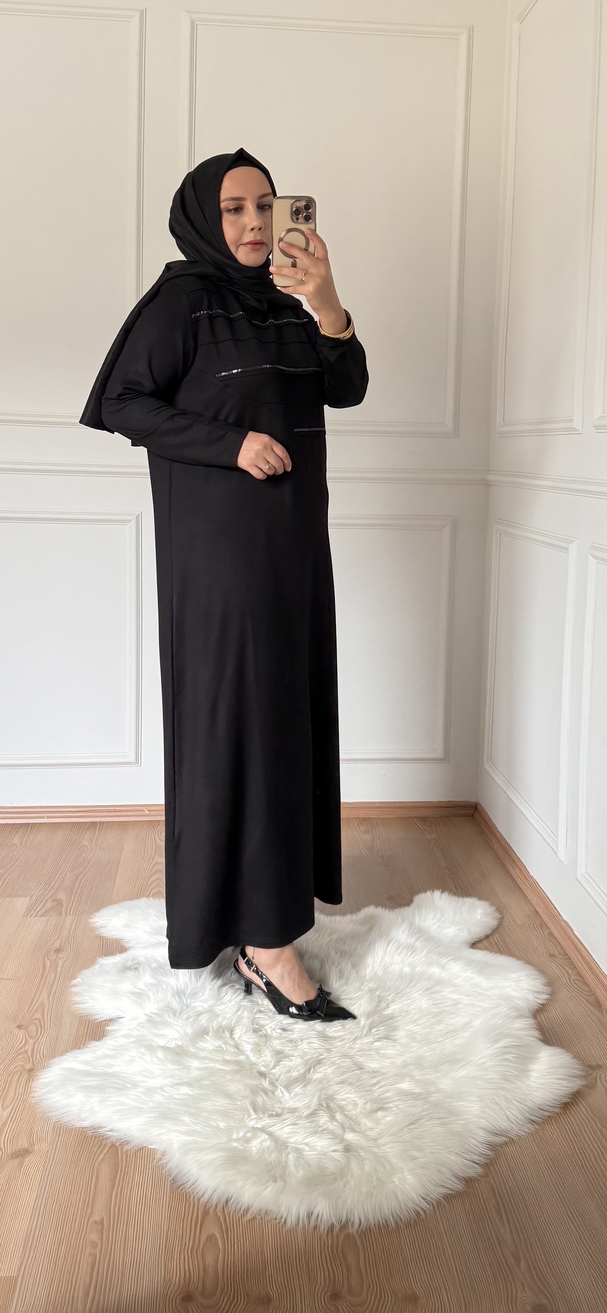 TAŞ ŞERİT  DETAYLI ELBİSE