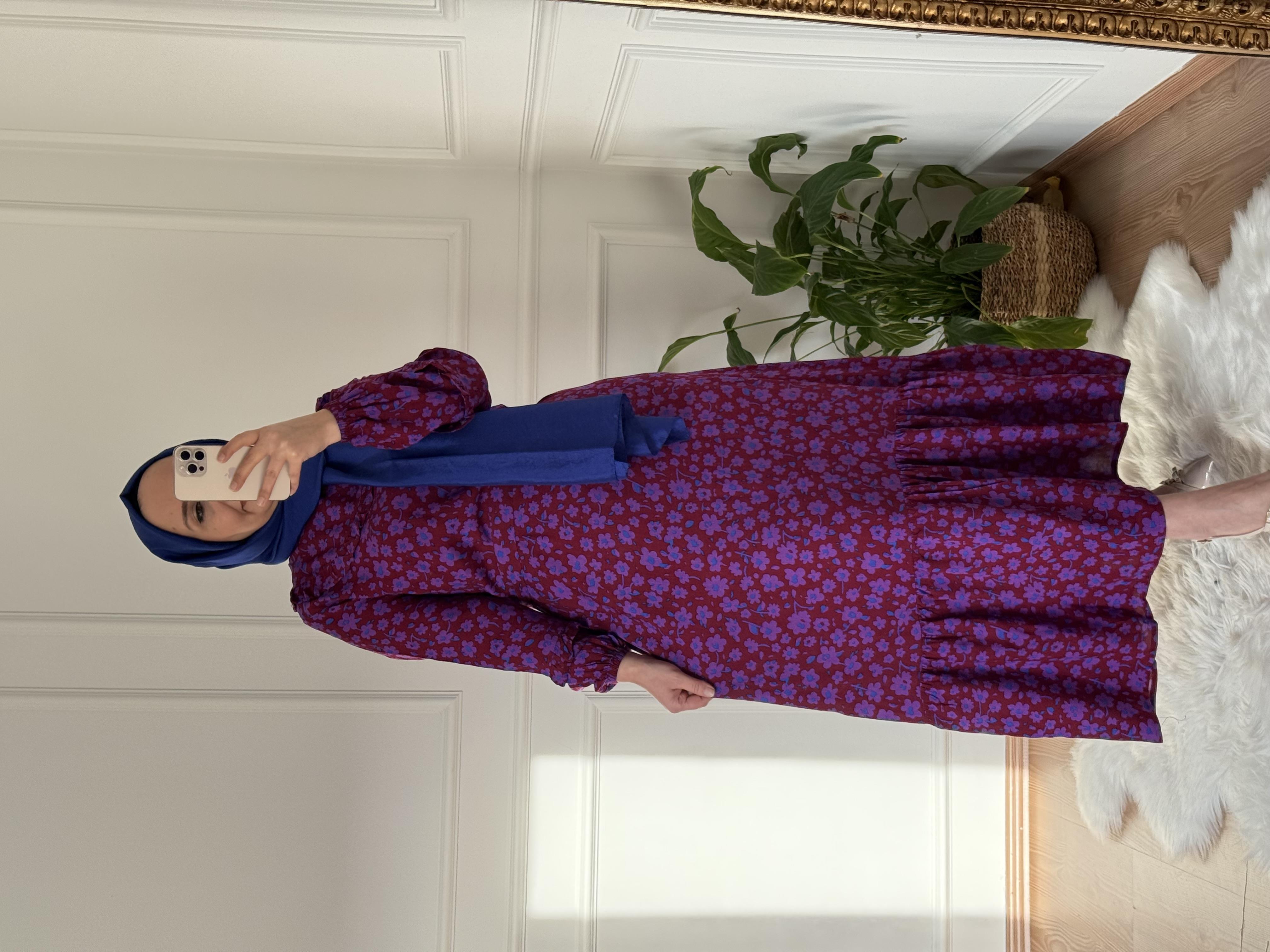 TESETTÜR FIFIR MODEL ELBİSE MOR 