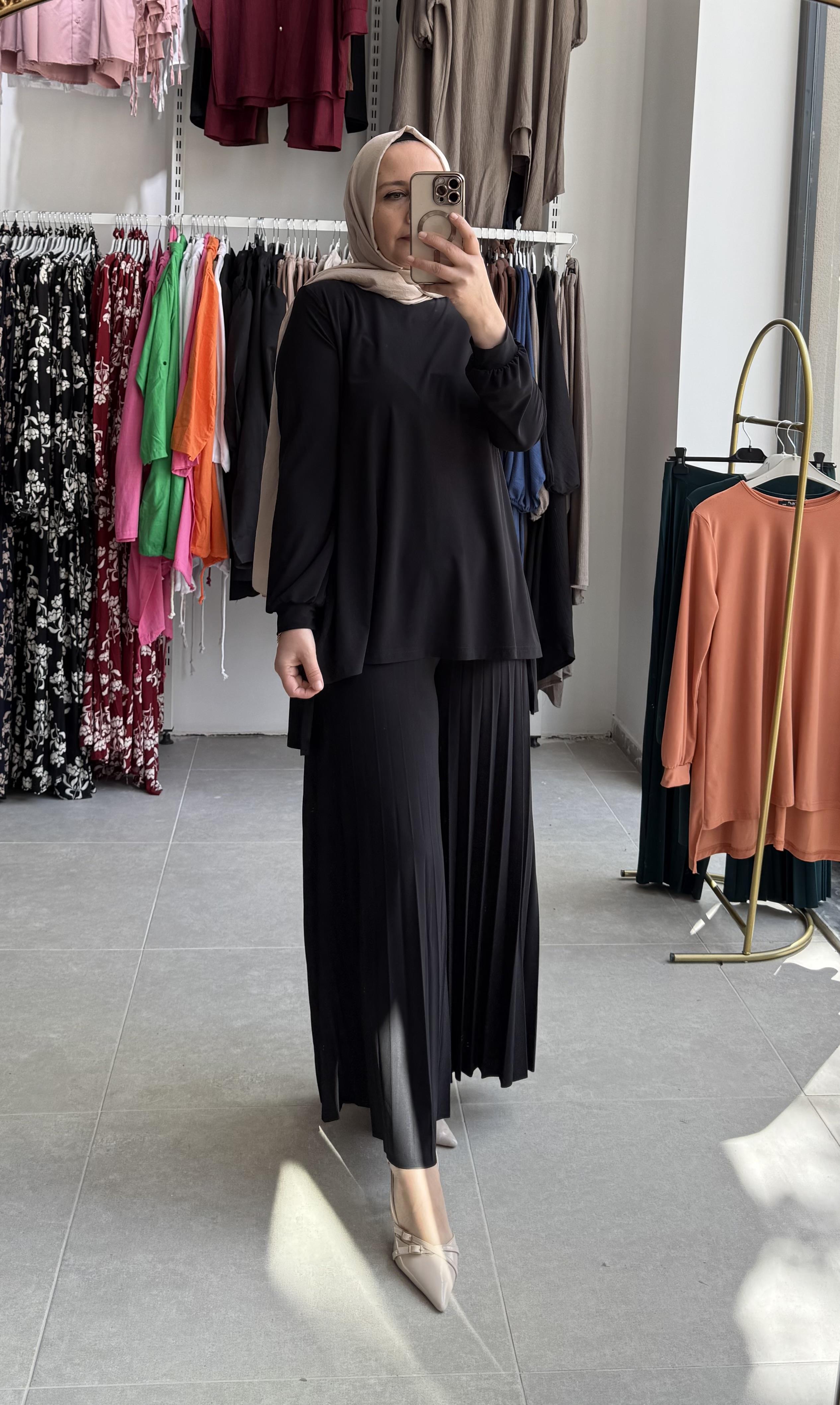 PİLİSELİ İKİLİ TAKIM SİYAH