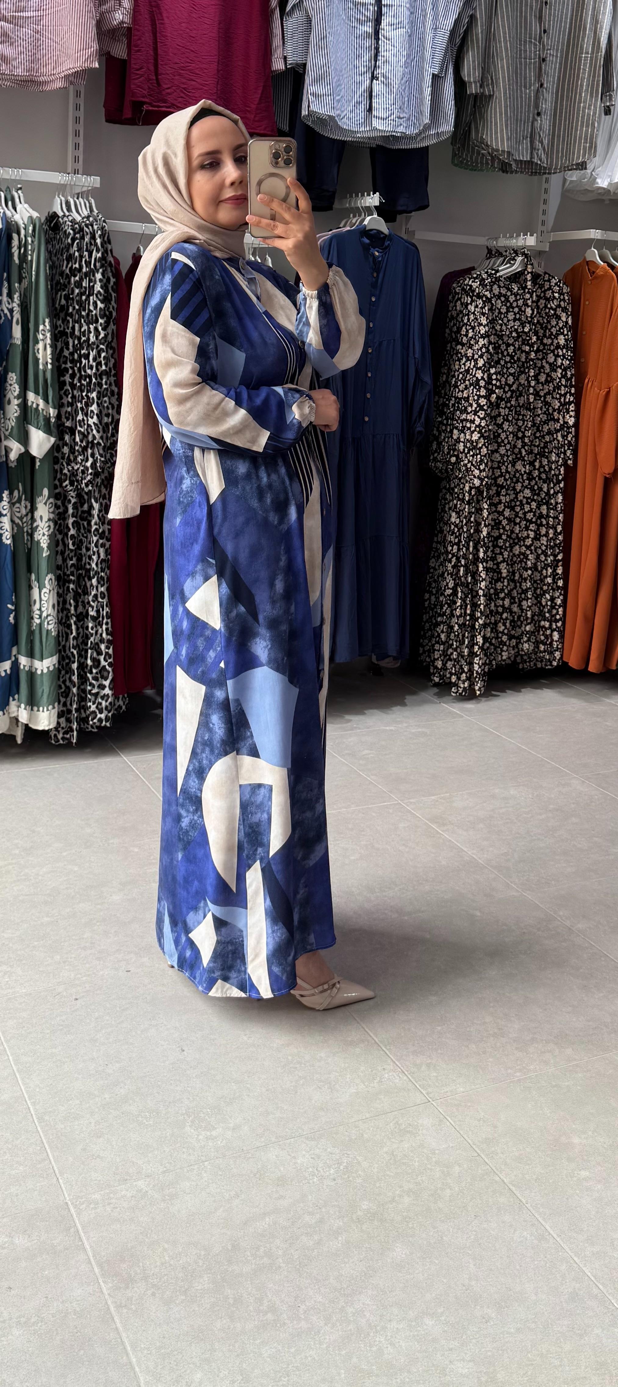 TESETTÜR GÖMLEK ELBİSE LACİVERT