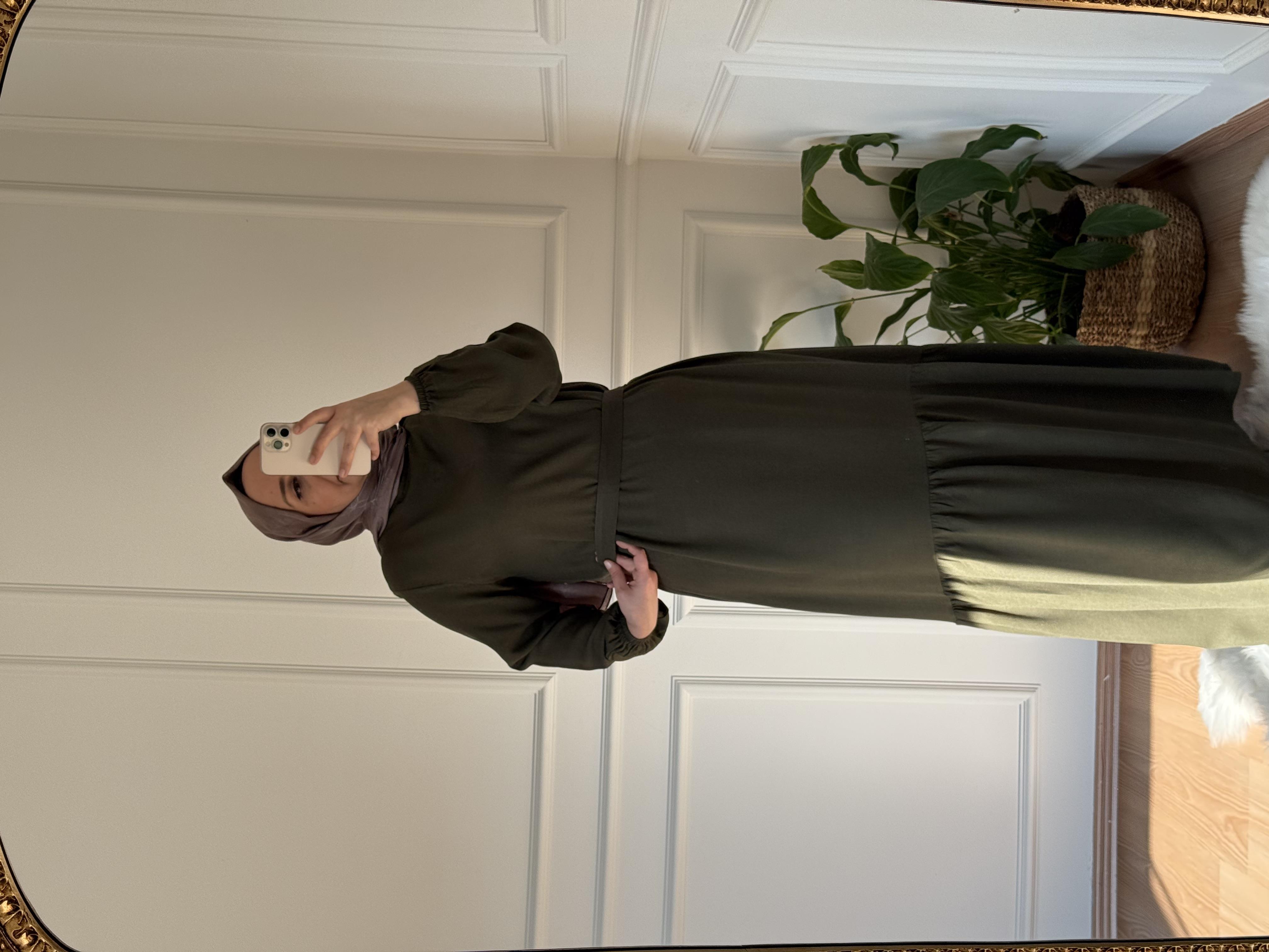 TESETTÜR SEYYAR KUŞAKLI  ELBİSE YEŞİL