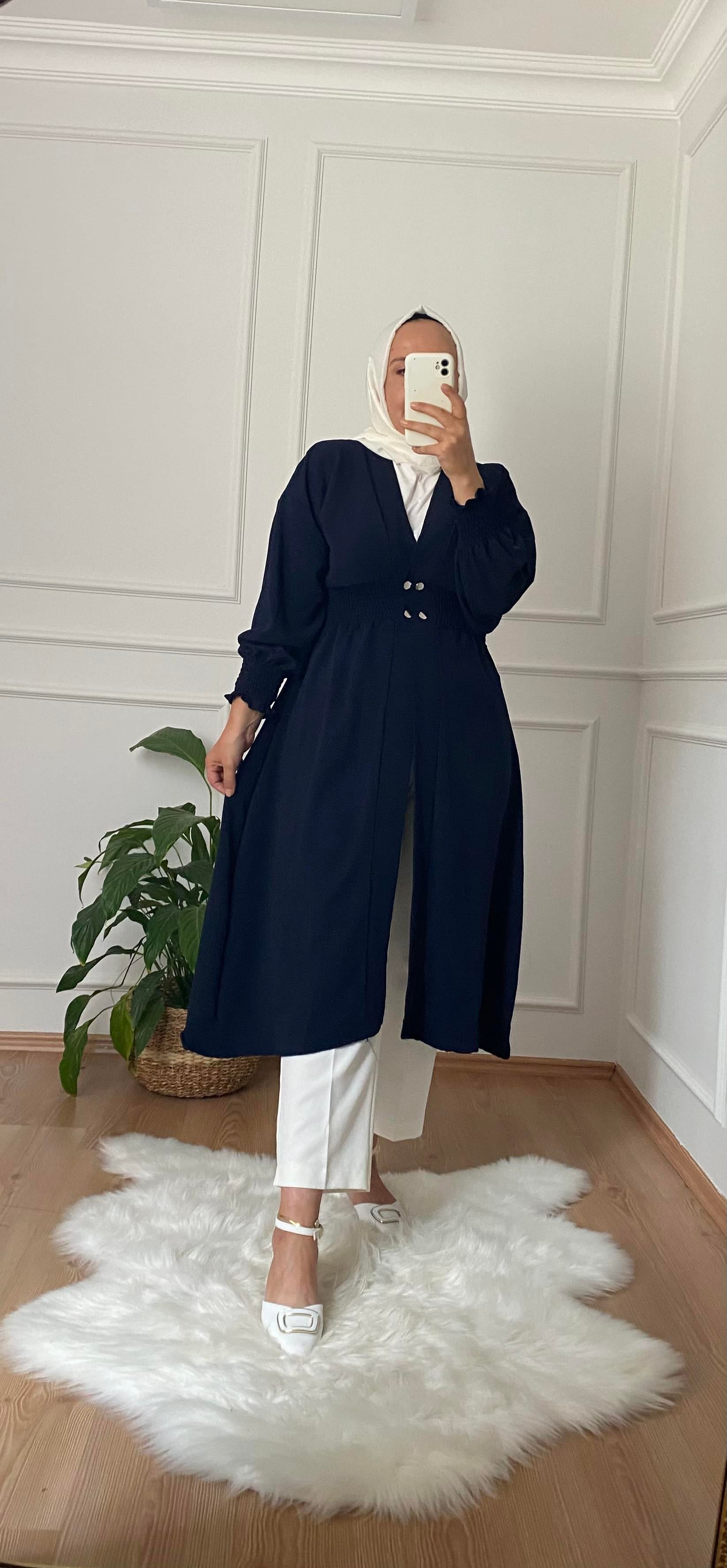 BELİ LASTİKLİ KAP LACİVERT