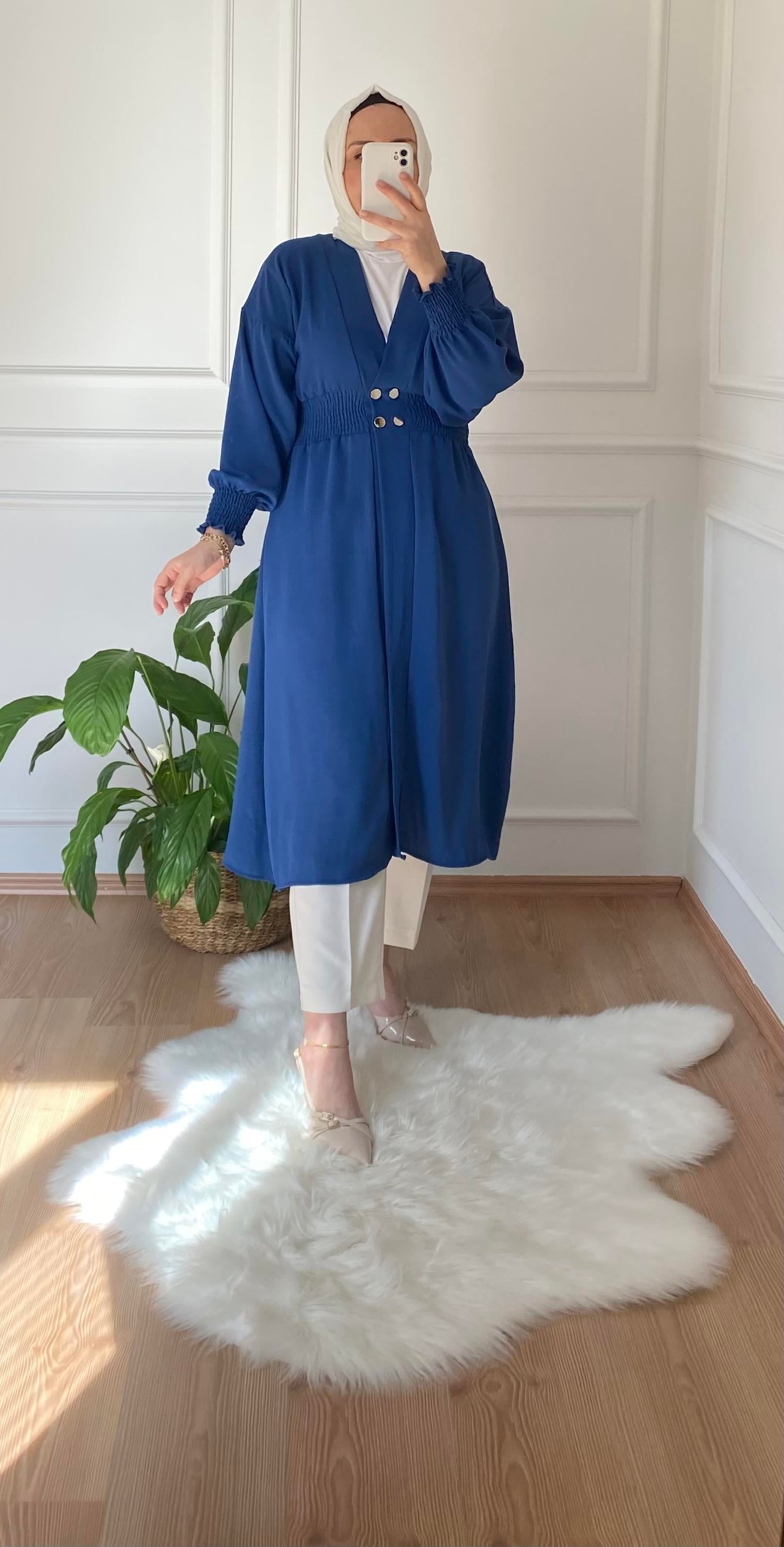 BELİ LASTİKLİ KAP MAVİ