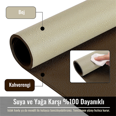 Klasse Bej/Kahverengi 80x40cm Deri Mousepad