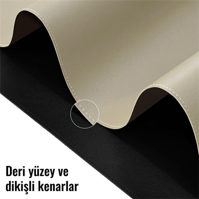 Klasse Bej/Kahverengi 80x40cm Deri Mousepad