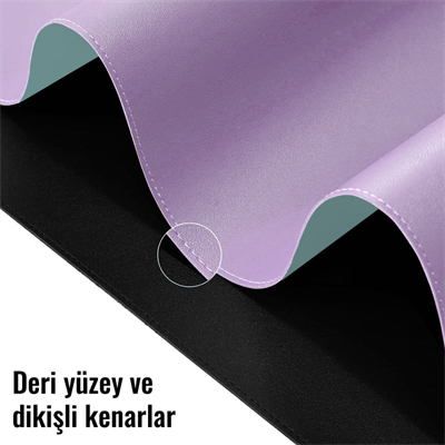 Klasse Lila/Turkuaz 80x40cm Deri Mousepad