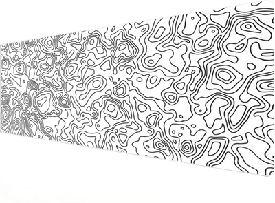 Klasse Pro White Map Lines 90x40cm Gaming Mousepad