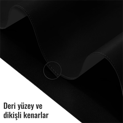 Klasse Siyah/Gri 80x40cm Deri Mousepad