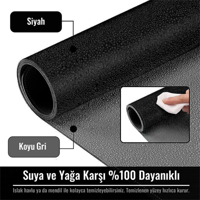 Klasse Siyah/Gri 80x40cm Deri Mousepad