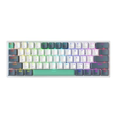 Machenike K500-B61W Tri-Mode Red Switch RGB Beyaz ENG Q Gaming Klavye