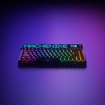 Machenike KT84-B84W Tri-Mode Gateron White Switch LCD RGB Siyah ENG Q Gaming Klavye