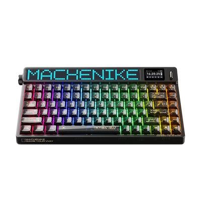 Machenike KT84-B84W Tri-Mode Gateron White Switch LCD RGB Siyah ENG Q Gaming Klavye