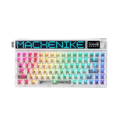 Machenike KT84-B84W Tri-Mode Gateron Yellow Switch LCD RGB Beyaz ENG Q Gaming Klavye