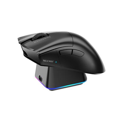Machenike L8 Max Tri-Mode Siyah 26000DPI Ultralight 58Gr RGB Charging Dock Gaming Mouse