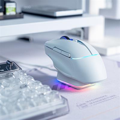 Machenike L8 Pro Tri-Mode 2K Beyaz 26000DPI Ultralight 83Gr RGB Charging Dock Gaming Mouse