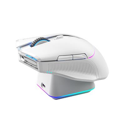 Machenike L8 Pro Tri-Mode 2K Beyaz 26000DPI Ultralight 83Gr RGB Charging Dock Gaming Mouse