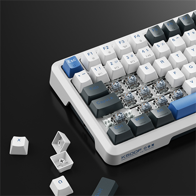 Machenike K500F-B81W Tri-Mode Gateron Silver Switch RGB ENG Q Beyaz Gaming Klavye