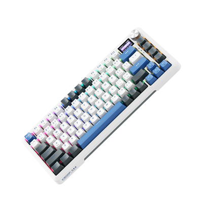 Machenike K500F-B81W Tri-Mode Gateron Silver Switch RGB ENG Q Beyaz Gaming Klavye