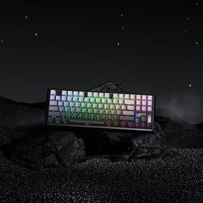 Machenike K600E-B87W Tri-Mode GR Silver Switch RGB Hot Swap Siyah Gaming Klavye