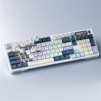 Machenike K600G Tri-Mode Silver Switch RGB Beyaz ENG Q Gaming Klavye