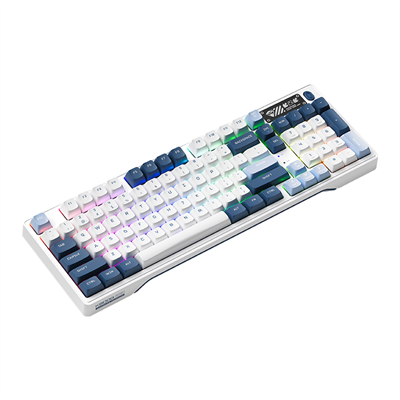 Machenike K600G Tri-Mode Silver Switch RGB Beyaz ENG Q Gaming Klavye