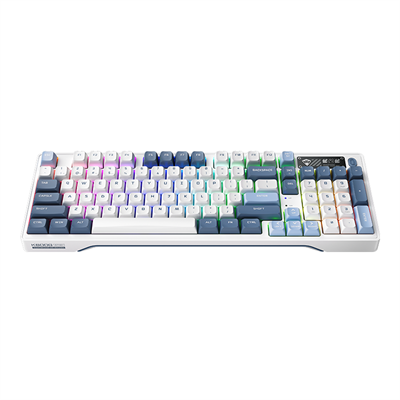 Machenike K600G Tri-Mode Silver Switch RGB Beyaz ENG Q Gaming Klavye