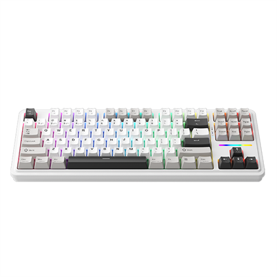 Machenike KG 87 Tri-Mode Silver Switch RGB ENG Q Beyaz Gaming Klavye