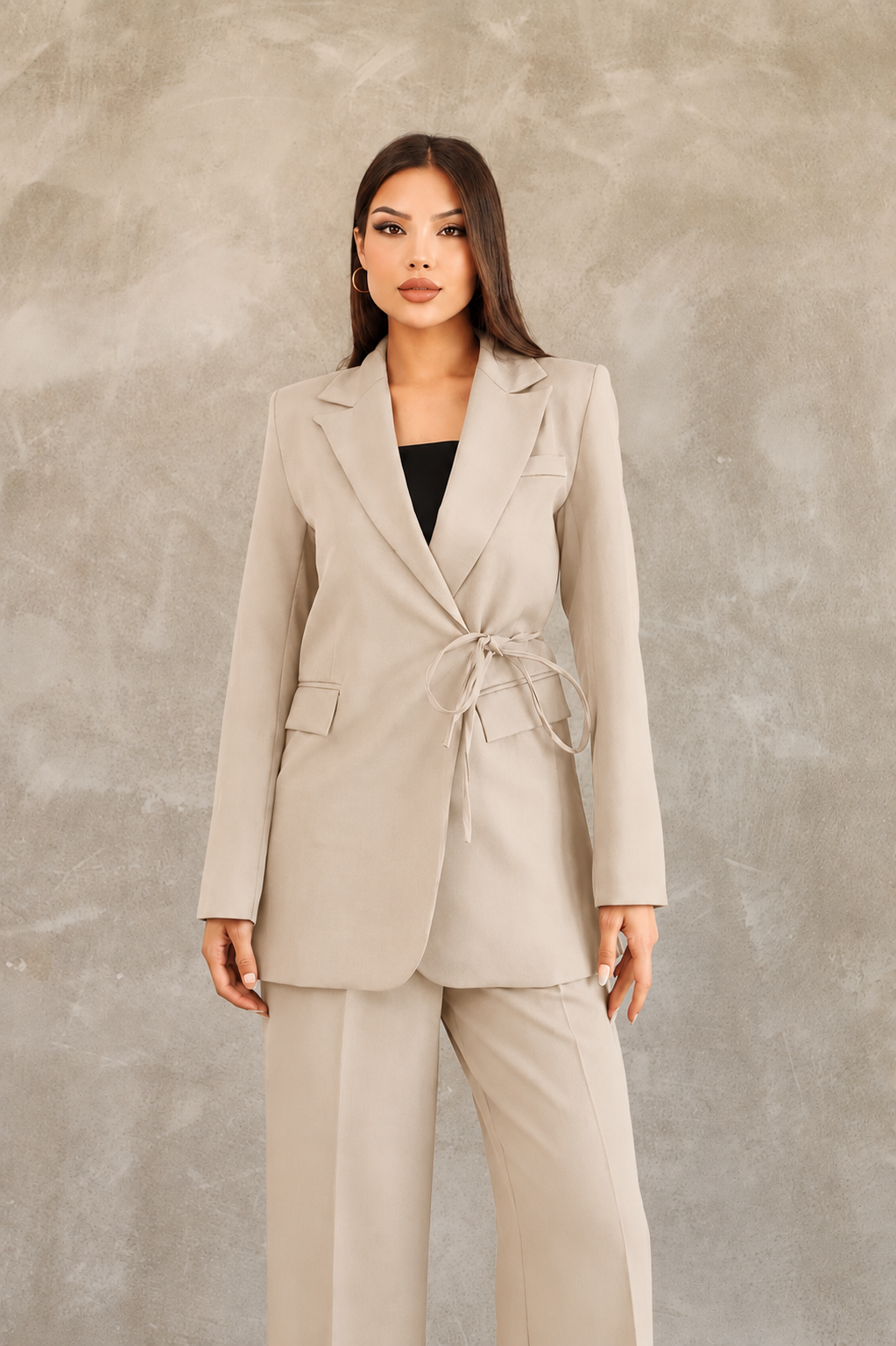 Kadın Taş Yandan Bağlamalı Blazer Ceket