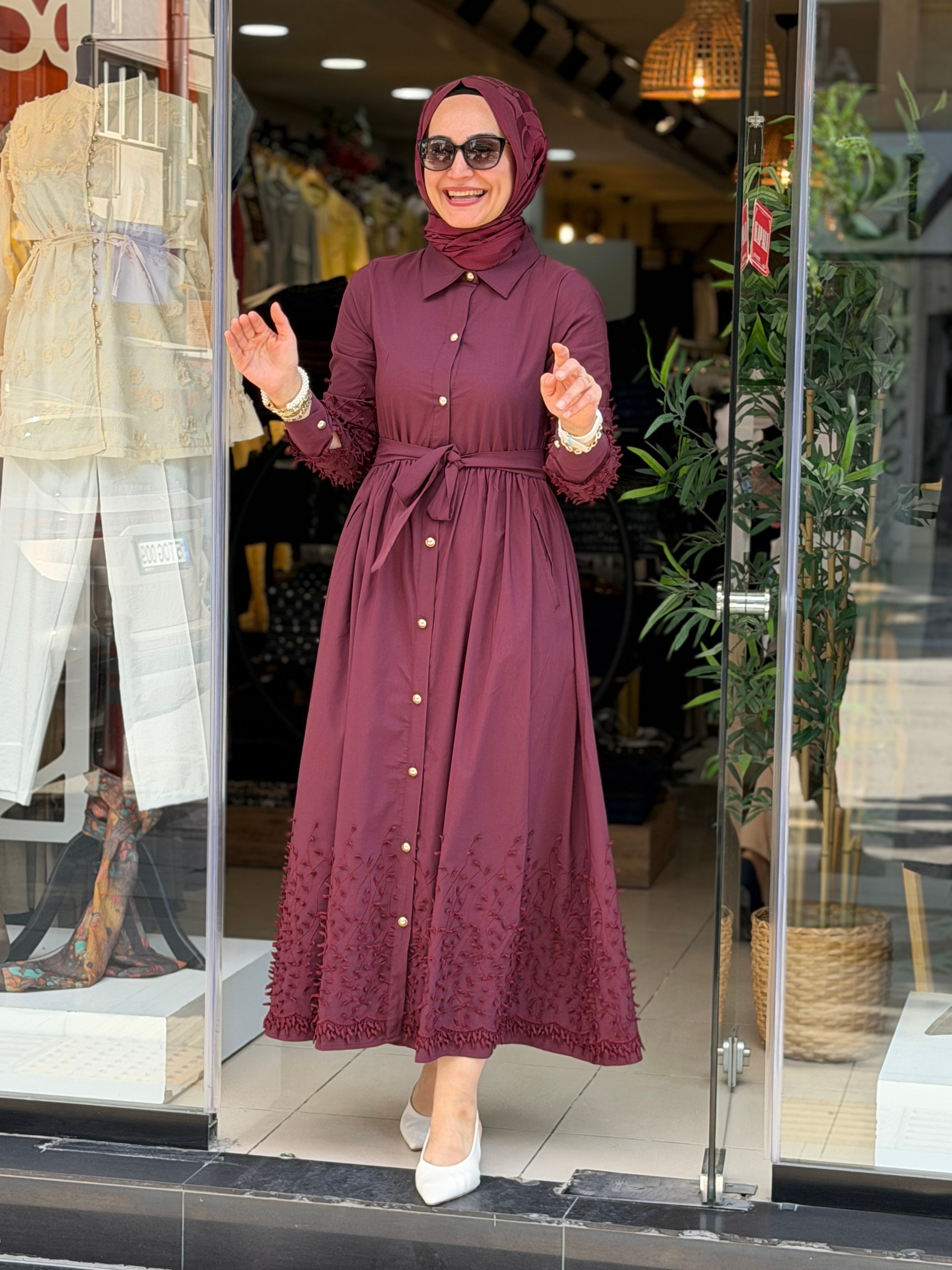 3154 ELBİSE BORDO