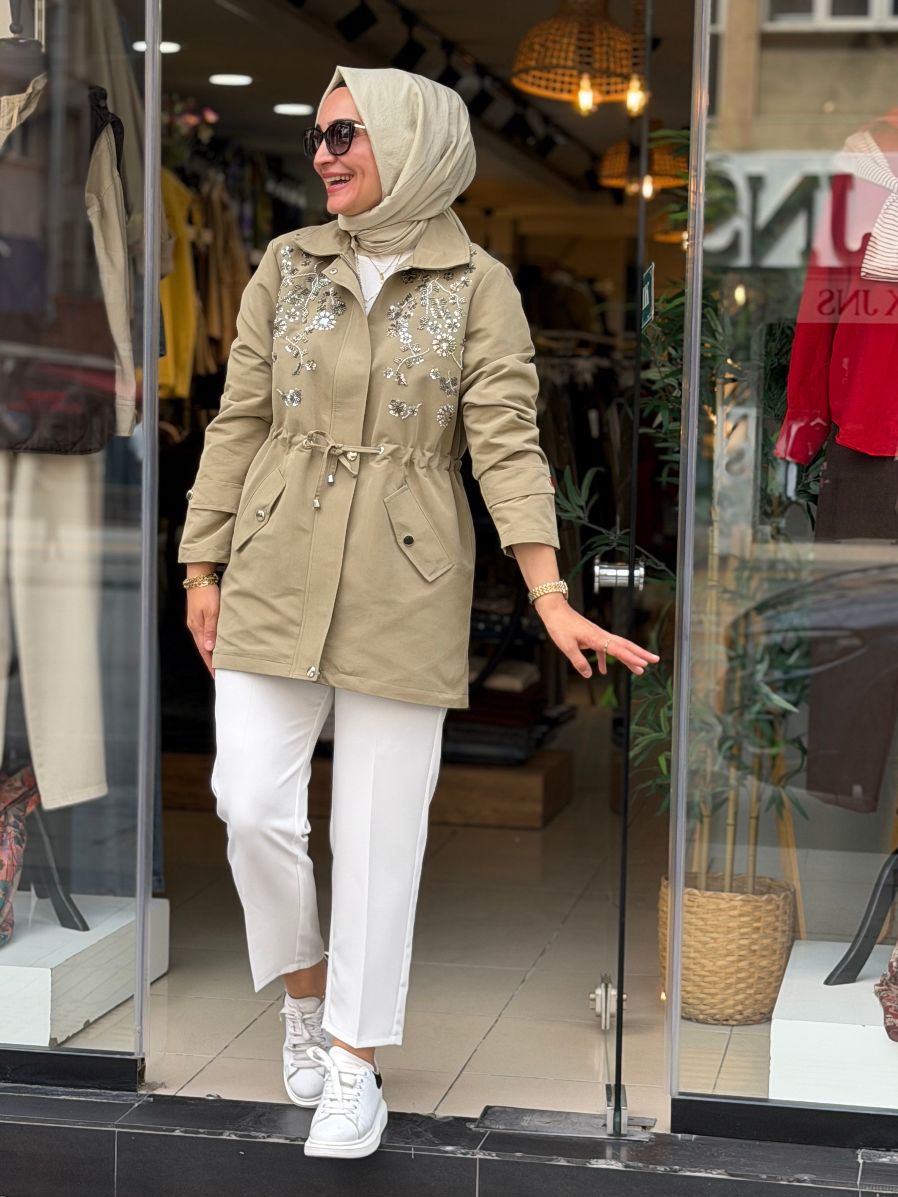 3312 TAŞLI TRENÇKOT MİNT