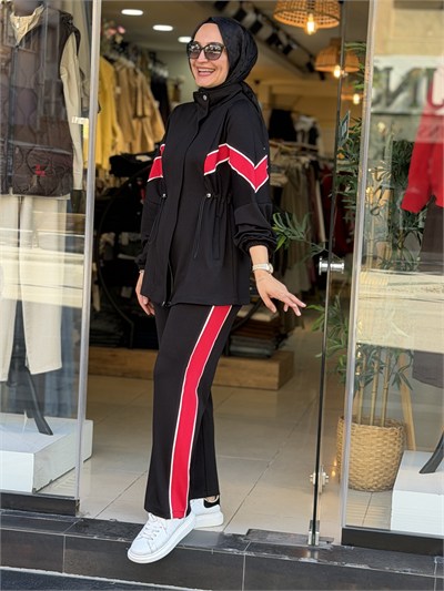 22932 SPOR TAKIM SİYAH KIRMIZI
