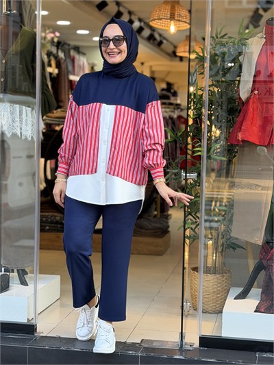3079 LACİVERT KIRMIZI