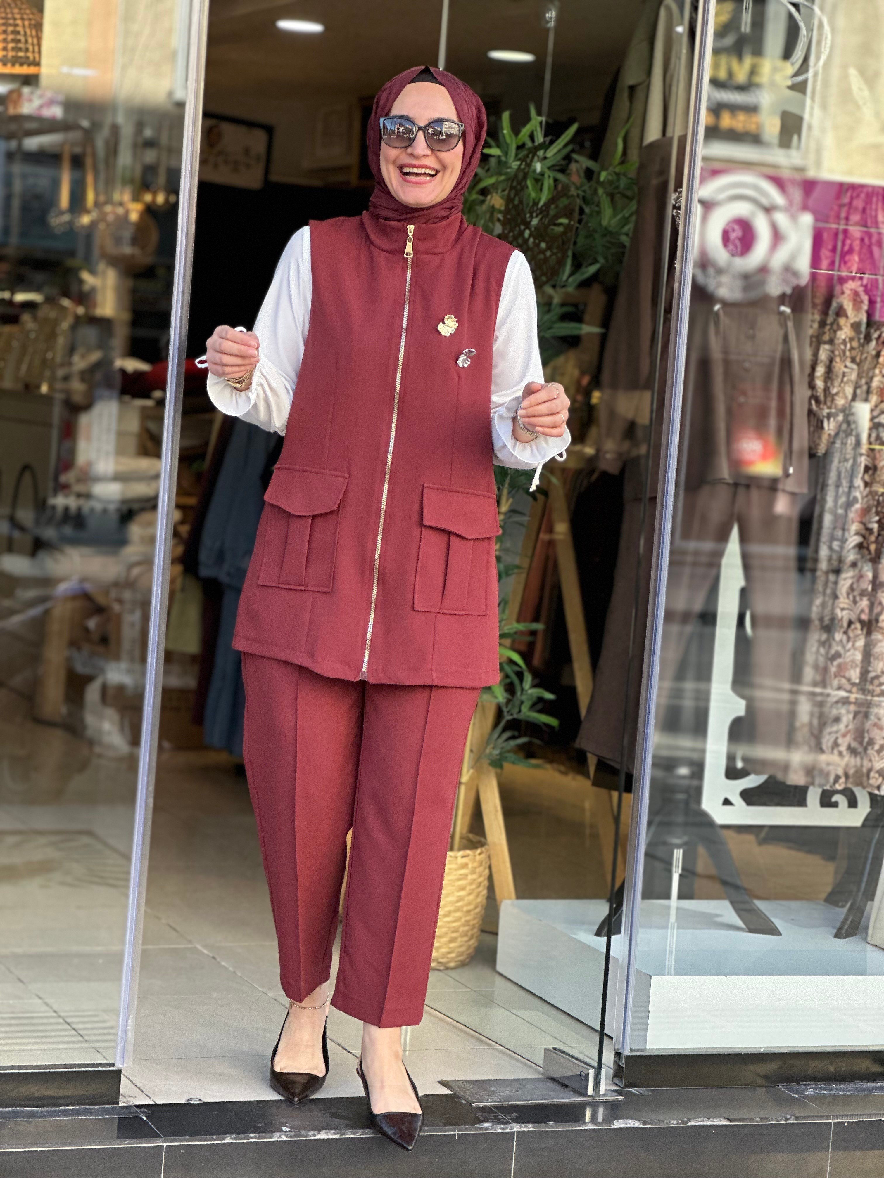 14463 YELEKLİ TAKIM BORDO