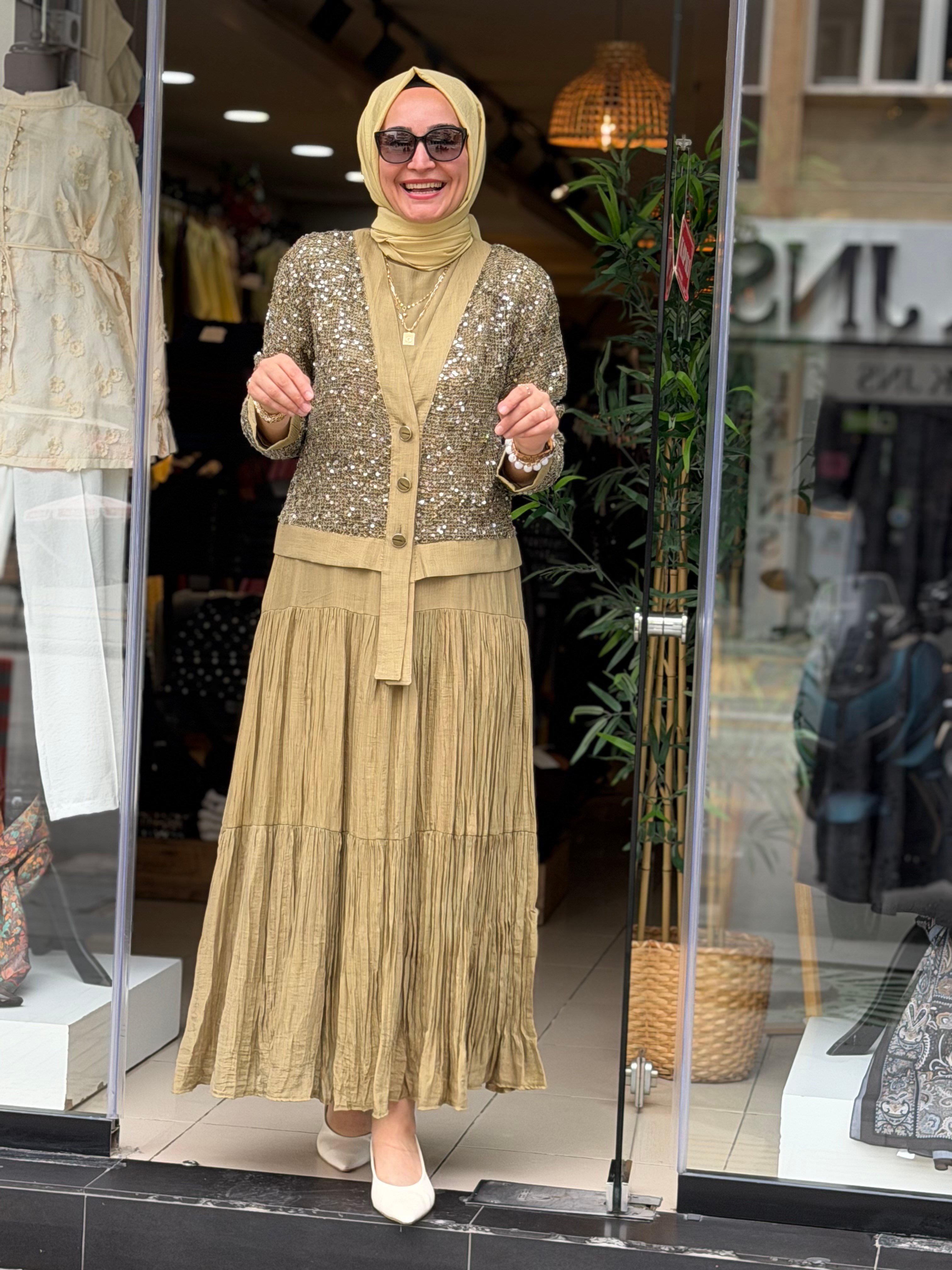 1560 PAYET HIRKA ELBİSE YAĞ YEŞİLİ