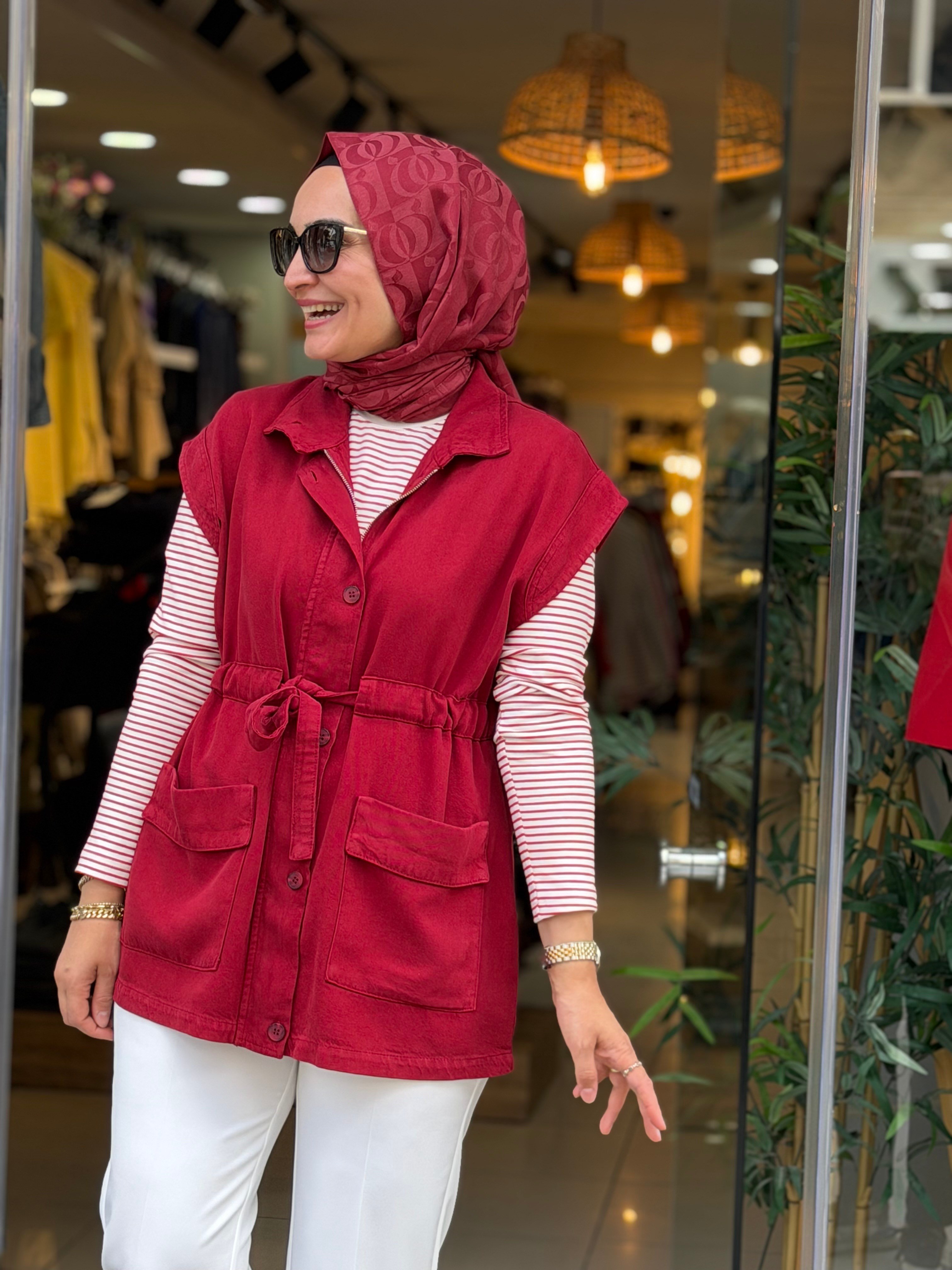 5856 ÇİZGİLİ BADİ BORDO