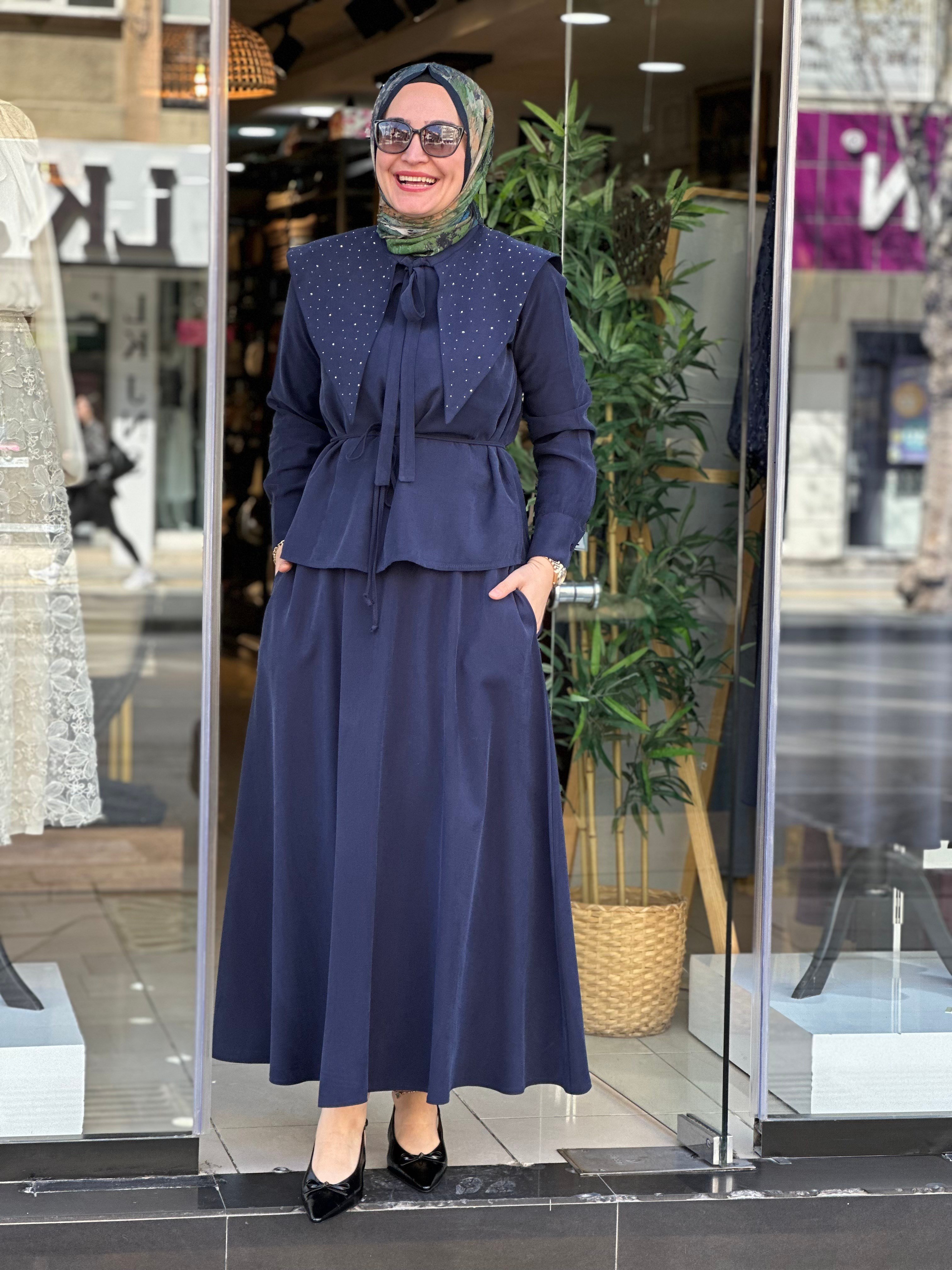 7319 ETEKLİ TAKIM BEBE YAKA LACİ