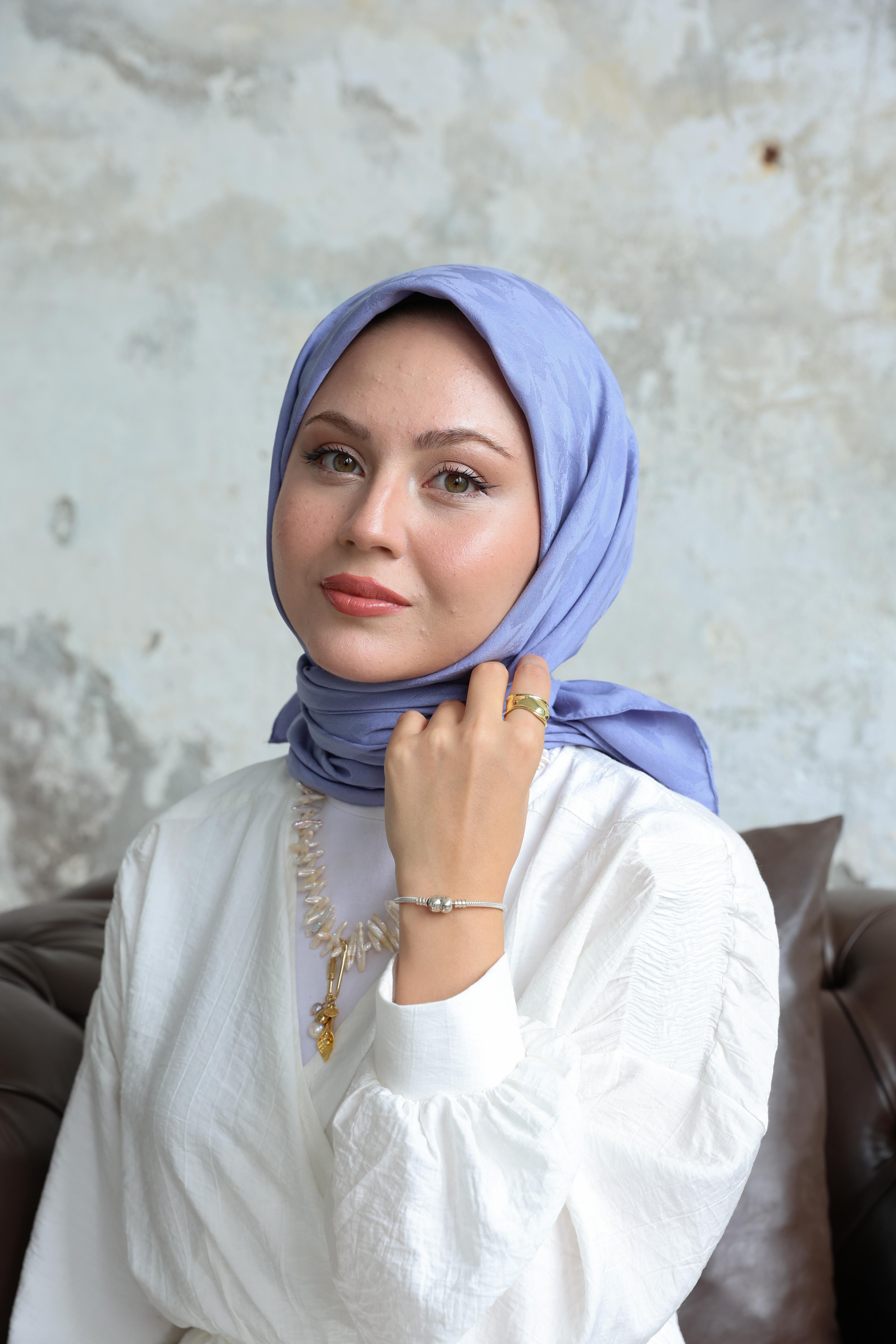 Eskiz Kazayağı Eşarp Leylak