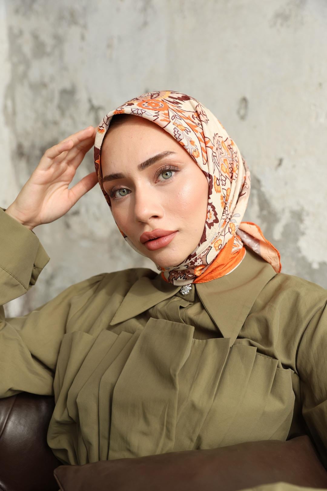 Etro Desen Bambu Kraş Eşarp Bakır