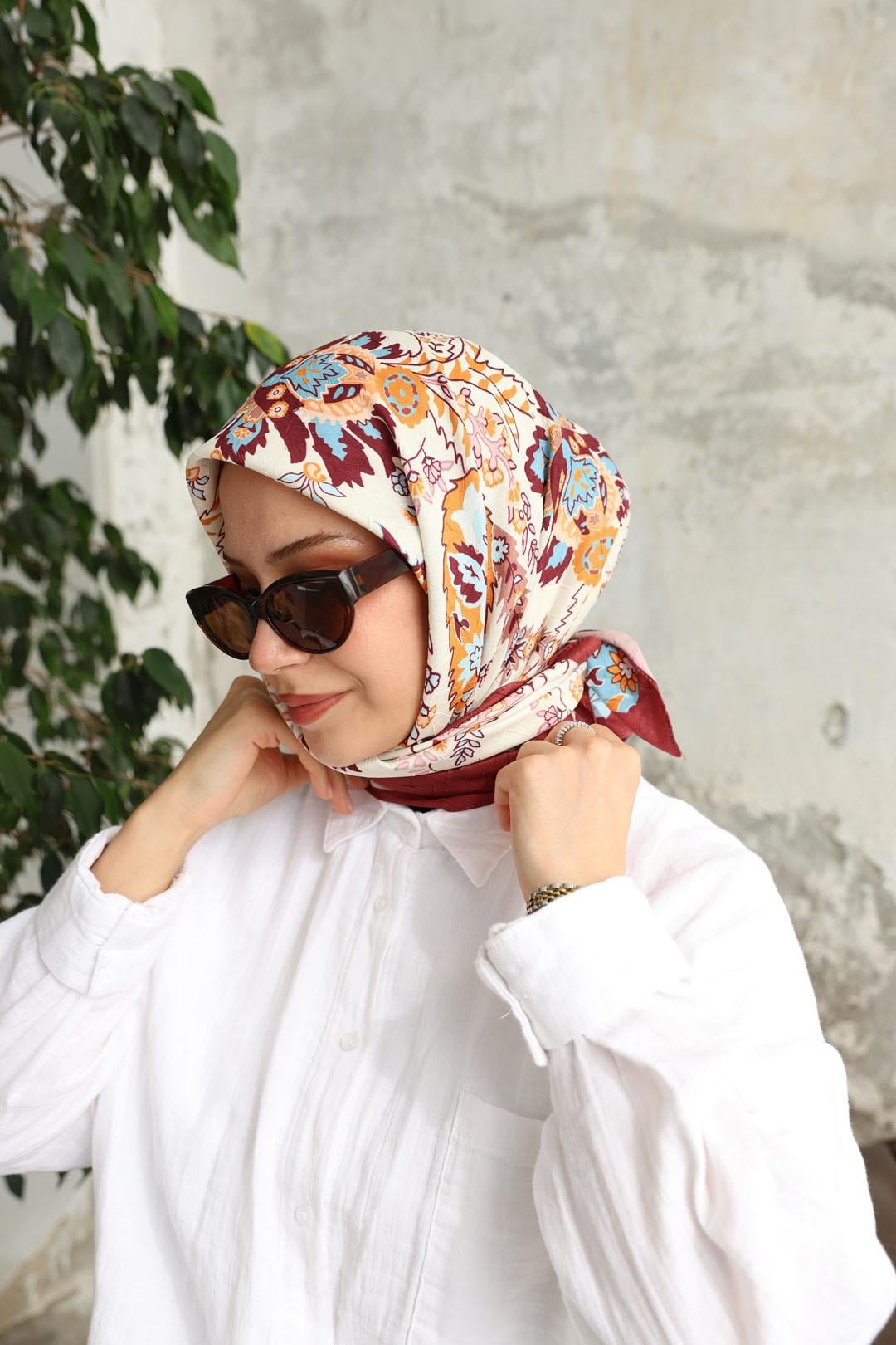 Etro Desen Bambu Kraş Eşarp Bordo