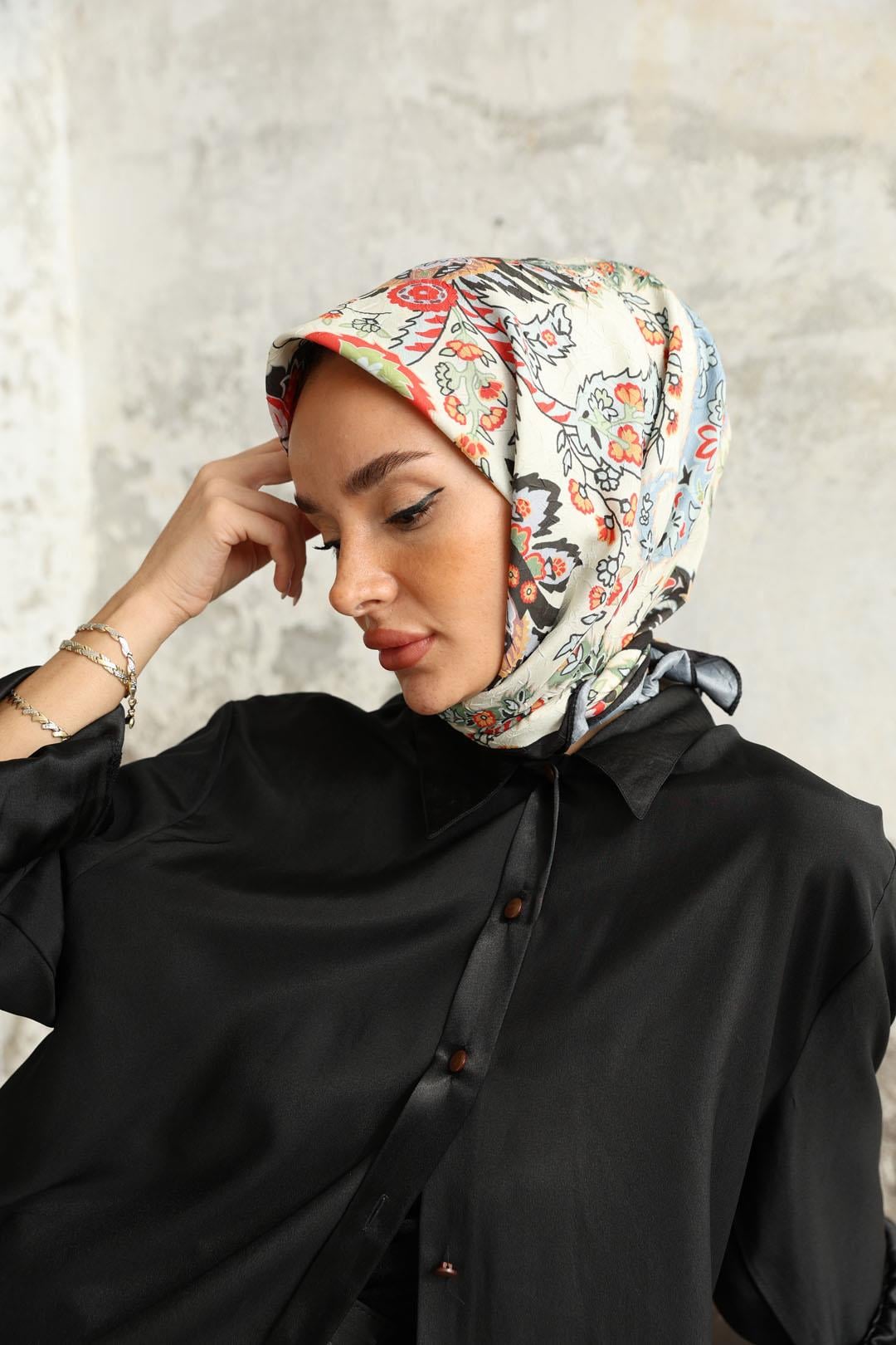 Etro Desen Bambu Kraş Eşarp Kiraz Çiçeği