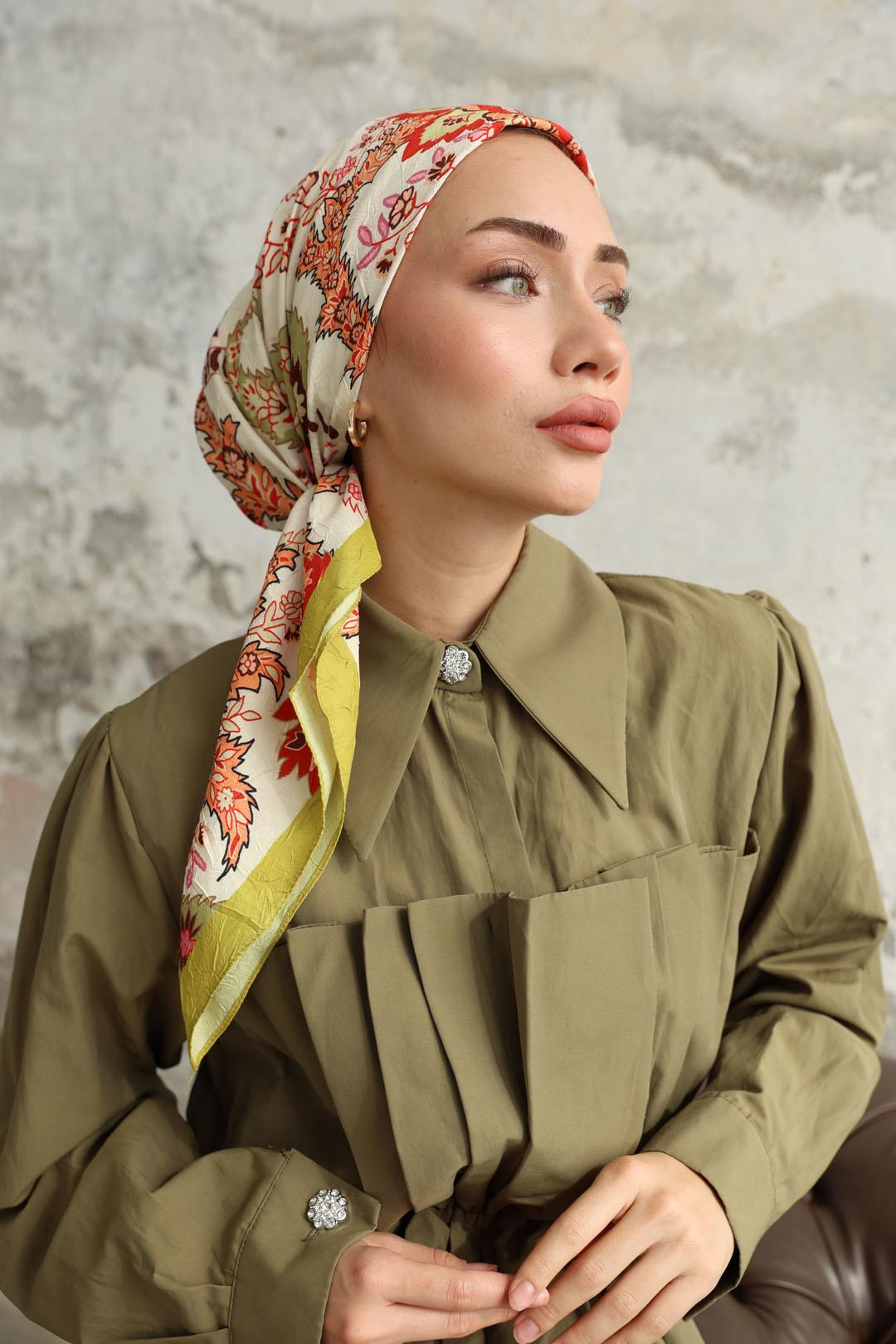 Etro Desen Bambu Kraş Eşarp Yağ Yeşili