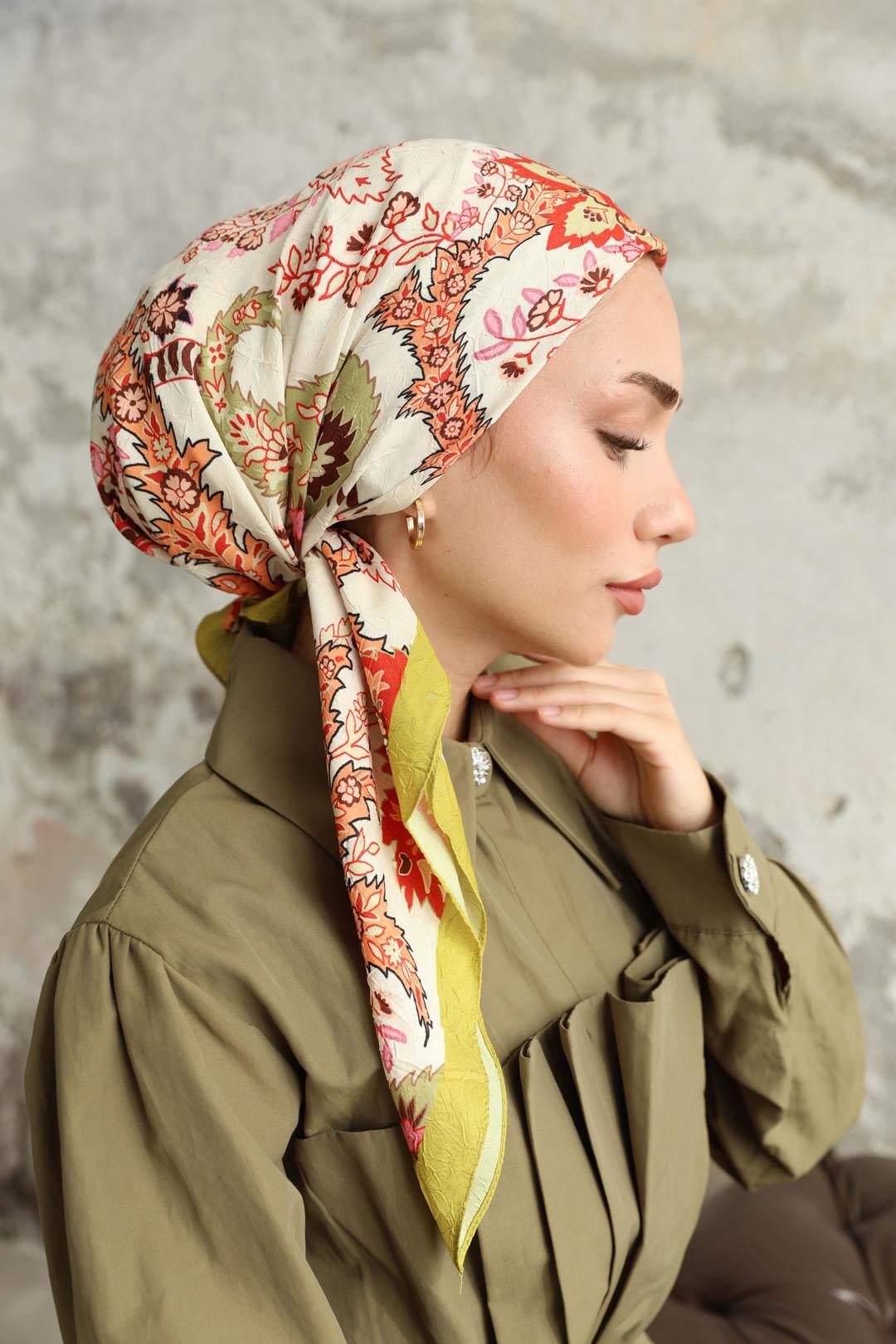 Etro Desen Bambu Kraş Eşarp Yağ Yeşili